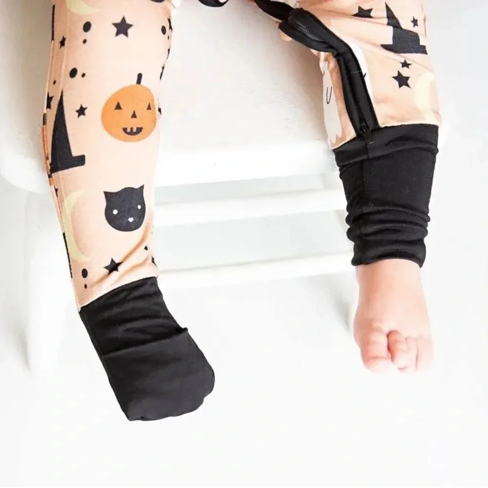 Emerson and Friends 6-12 months Halloween Bamboo Pajamas‎ Ghost Pumpkin Stars